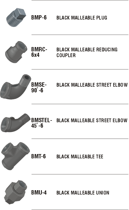 Black Malleable Steel Fittings